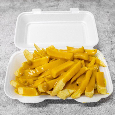 Regular Chips And Curry in Andys Golden Fry Johnstone