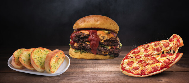 Pizza bros mash burger