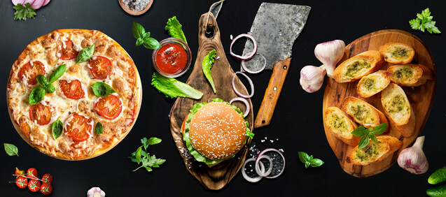Tombik kebab and pizza
